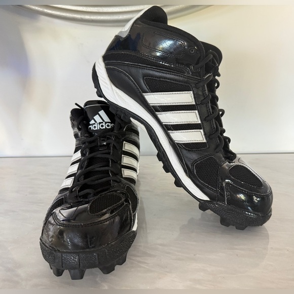 Adidas Destroy MD Mid G24238 Football Turf Cleats - Men’s 11.5 - Black/White - Picture 1 of 10